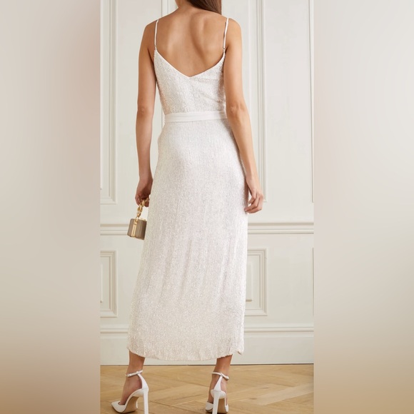 Retrofête REBECCA SEQUIN EMBELLISHED MAXI DRESS GOWN HIGH SLIT - Picture 2 of 10